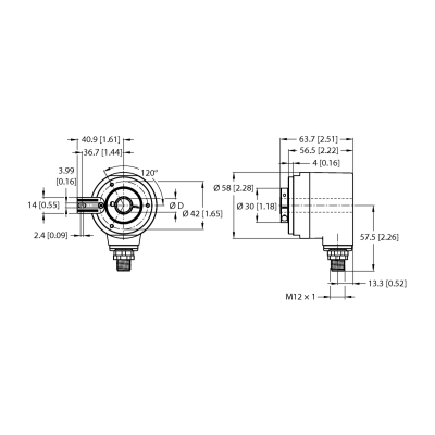 Энкодер абсолютный, многооборотный Turck REM-104H14T-5C13S12M-H1181 