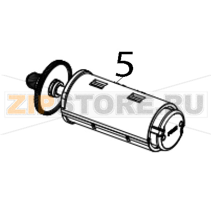 Шпиндель перемотки ленты в сборе TSC MH341T Шпиндель перемотки ленты в сборе для принтера этикеток TSC MH341TЗапчасть на деталировке под номером: 5