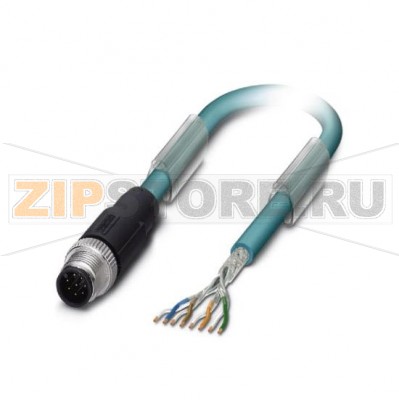 Системный кабель шины Phoenix Contact SAC-8P-M12MS/10,0-940 ETHERNET, 8-полюсн., PUR без галогенов, Цвет морской воды RAL 5021, экранирован., Штекеры прямое M12, А-кодирование, к свободный конец, Длина кабеля: 10 м.Минимальный заказ: 1 шт.Упаковка: 1 шт.