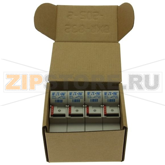 Держатель предохранителя, 50 A, AC 690 В, 14x51 мм, 4P, IEC Eaton 4P 14x51 Neon Indicator Fuse Ho 