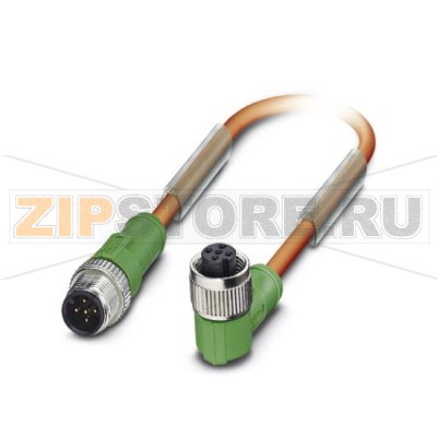 Кабель для датчика / исполнительного элемента Phoenix Contact SAC-5P-M12MS/ 0,6-PUR/M12FR VW 5-полюсн., PUR, оранжевый RAL 2003, Штекеры прямое M12, А-кодирование, к Гнездо угловой M12, А-кодирование, Длина кабеля: 0,6 м, исполнение на заказ.Минимальный заказ: 1 шт.Упаковка: 1 шт.
