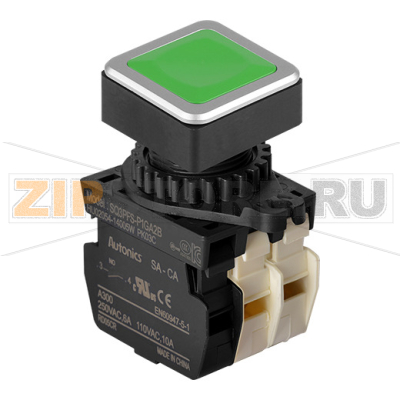 Выключатель кнопочный, головка: квадратная, Ø отверстия: 30 мм Autonics SQ3PFS-P1GA2B 