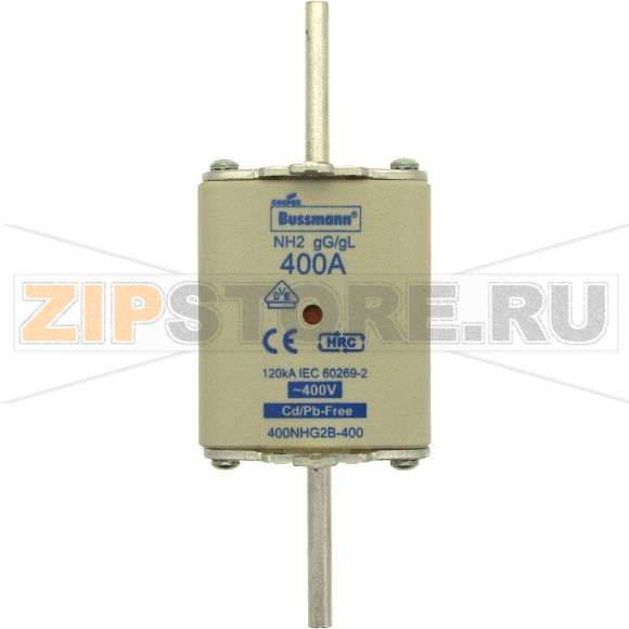 Предохранитель, 400 A, AC 400 В, 120 кА, NH2, gL/gG, IEC Eaton NH FUSE 400A 400V GG/GL SIZE 2 