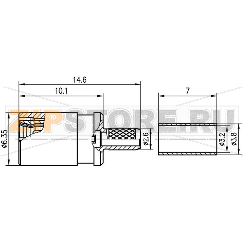 Разъем SMB, 50 Ом, 1 шт Telegärtner J01161A0691 