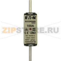 Предохранитель, 100 A, AC 500 В, 120 кА, NH01, gL/gG, IEC Eaton NH FUSE100A 500V GL/GG SIZE 01