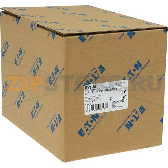 Выключатели главные, P3, 63 A, монтаж на поверхность, 3-полюсн Eaton P3-63/I4/SVB-SW/HI11 