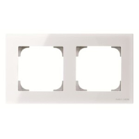 Рамка двухместная, стекло белое ABB 2CLA857200A3001