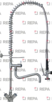 PRE-RINSE UNIT ST. STEEL 1140 mm W/TAP