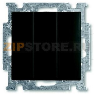 Механизм трехклавишного однополюсного выключателя 16 А, 250 В, черный ABB 2981.77 