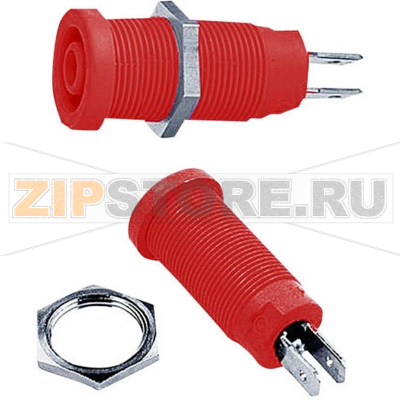 Розетка лабораторная, Ø контакта: 4 мм, красная, 1 шт Stäubli XEB-1R 