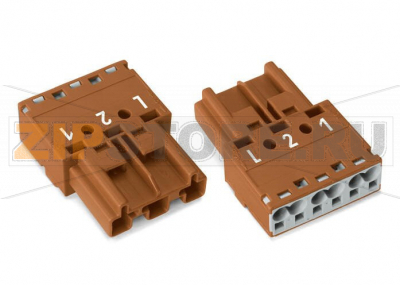 Штекер; 3-пол.; Код. S; 4,00 mm; коричневые Wago 770-1373 Protected against mismating and maintenance-freePush-in CAGE CLAMP® spring pressure connection technology allows solid conductors to be simply pushed into a unit.Two wire connections per pole for loops or bridgesAdditional variable coding is possible....