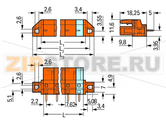 MCS MIDI Classic Розетка под пайку THT; 0.6 x 1.0 mm solder pin; прямые; зажимное кольцо; Шаг контактов 7,62 мм; 4-пол.; оранжевые Wago 232-764/031-000 Встроенные тестовые порты для тестовых штекеров O 2 ммДля соединений "провод-провод" и "плата-провод"Выходы под печатные платы с защитой от касанияЛегко идентифицируемые входы и выходы печатной платыВозможны варианты кодировки...