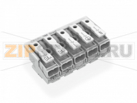 Lighting connector; push-button, external; for Linect®; without ground contact; DA+ DA- L PE N; 5-pole; Cod. I; Lighting side: for solid conductors; Inst. side: for all conductor types; max. 2.5 mm; Surrounding air temperature: max 85°C (T85); 2,50 mm;