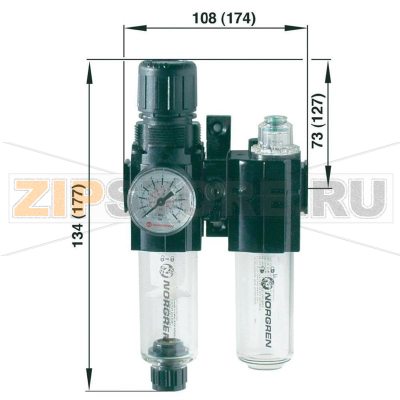 Пневмоблок, G1/2, 0-10 бар Norgren BL74-425G 