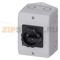 3-полюсный главный/аварийный выключатель IU=16, P/AC-23A AT 400V=7.5kW 1 N-клемма + 1 PE-клемма пластиковый корпус , IP65 поворотная рукоятка черная Siemens 3LD2064-0TB51