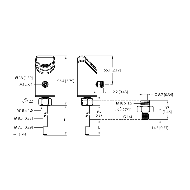 Датчик контроля потока Turck FS100-300L-04-2UPN8-H1141 