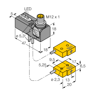 Датчик индуктивный Turck NI2-Q6.5-0.1-BDS-2AP6X3-H1141/S34 