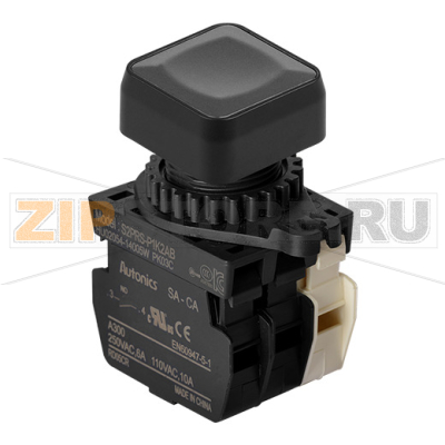 Выключатель кнопочный, Ø отверстия: 22/25 мм Autonics S2PRS-P1K2ABM 