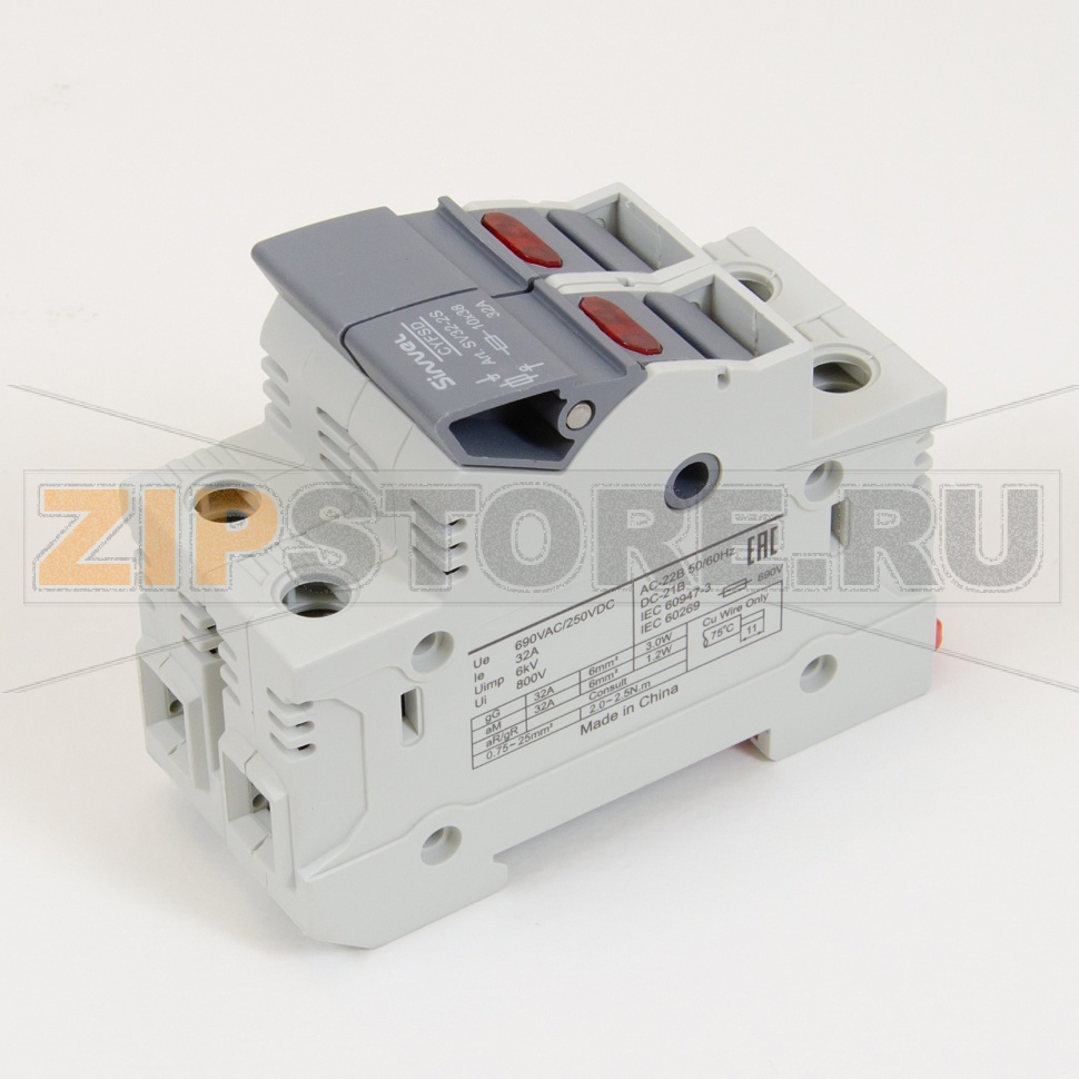 ПВР модульный 32 А, 2Р, 10x38 мм, LED Sinvel SV32-2S 