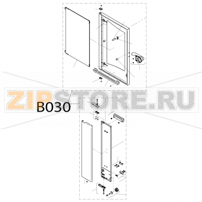 Slide panel including guide rail and fixing accessor Convotherm OES 6.10 Slide panel including guide rail and fixing accessor Convotherm OES 6.10Запчасть на деталировке под номером: B030