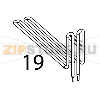 Heating element for pastacooker 230 V Tecnoinox CP4FE7 Heating element for pastacooker 230 V Tecnoinox CP4FE7Запчасть на деталировке под номером: 19