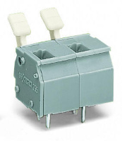 PCB terminal block; push-button; 2.5 mm; Pin spacing 10/10.16 mm; 2-pole; suitable for Ex-e applications; CAGE CLAMP®; commoning option; 2,50 mm; light gray Wago 255-602/333-009/999-950