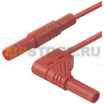 Провод измерительный 32 A (ламинированный штекер: 4 мм), 0.25 м, красный Hirschmann 