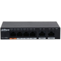 Коммутатор неуправляемый, 6 портов Dahua DH-PFS3006-4GT-60-V2