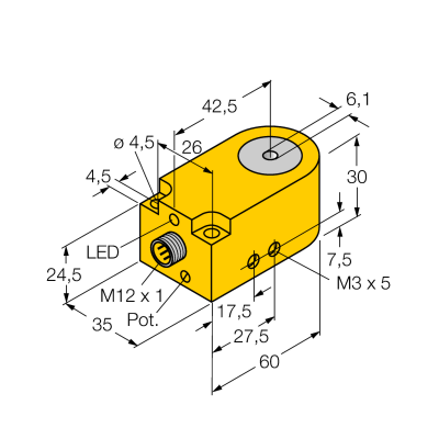 Датчик индуктивный Turck BI6R-W30-DAN6X-H1141 