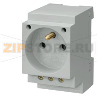 РОЗЕТКА 16A 2P+N-ПОЛЮСНАЯ С ЗАЗЕМЛЯЮЩИМ ШТЫРЕМ Siemens 5TE6803