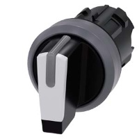 АКТУАТОР ПОВОРОТНОГО ПЕРЕКЛЮЧАТЕЛЯ С ВОЗМОЖНОСТЬЮ ПОДСВЕТКИ, 22MM, КРУГЛ., ПЛАСТИК С МЕТАЛЛИЧЕСКИМ ФРОНТАЛЬНЫМ КОЛЬЦОМ, РУКОЯТКА КОРОТКАЯ ЧЁРНАЯ С БЕЛОЙ ВСТАВКОЙ, 3 КОММУТАЦИОННЫХ ПОЛОЖЕНИЯ: I>O<II, БЕЗ ФИКСАЦИИ, УГОЛ ПОВОРОТА РУКОЯТКИ 2X45 ГРАД.: 10:30Ч.