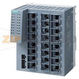 SCALANCE XC124, Unmanaged IE switch, 24x 10/100 Mbit/s RJ45 ports, LED diagnostics, error-signaling contact with set button, redundant Power supply Manual available as a download Siemens 6GK5124-0BA00-2AC2 