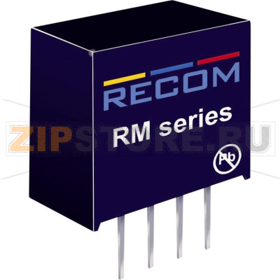 Преобразователь DC/DC, печатный монтаж, 5 В/DC, 50 mA, 0.25 Вт Recom RM-0505S/P 