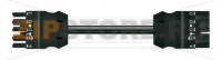 pre-assembled interconnecting cable; Cca; Socket/plug; 5-pole; Cod. A; H05Z1Z1-F 5G 2.5 mm; 8 m; 2,50 mm; black Wago 771-9395/067-801