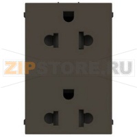 Механизм двойной розетки EU/US стандарта, антрацитовый ABB 1558.80