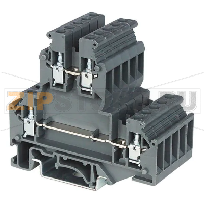 Клемма проходная, 2 уровня, серая CHIKU RTB 4-2L 