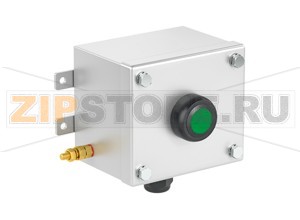 Модуль управления Control Unit Ex e, Stainless Steel, Illuminated Pushbutton LCS1.IGIX.F.1 Pepperl+Fuchs Electrical specificationsOperating voltage250 V max.Operating current16 A max.Terminal capacity2.5 mm2Functionilluminated pushbuttonColorgreenContact configuration1x NOUsage categoryAC15 - 12 ... 250 V AC - 10 ADC13 - 12 ... 24 V DC - 1 ANumber of poles1Mechanical specificationsHeight102 mm (A)Width116 mm (B)Depth85.5 mm (C)External dimension100 mm with operators (C1) 92.2 mm with screws (C2) 145 mm with mounting brackets (K)Fixing holes distance, height41 mm (G)Fixing holes distance, width130 mm (H)Enclosure coverfully detachableCover fixingM6 stainless steel hexagon head screwsFixing holes diameter6.1 mm (J)Degree of protectionIP66Cable entryNumber of cable entries1x M25 in face B fitted with polyamide Ex e cable glandDefined entry areaface BMaterialEnclosure1.5 mm 316L, (1.4404) stainless steelFinishelectropolishedSealone piece closed cell neopreneMass1.5 kgMountingmouting brackets with 6.1 mm screw holesGroundingM6 internal/external brass grounding boltAmbient conditionsAmbient temperature-40 ... 55 °C (-40 ... 131 °F) @ T4 -40 ... 40 °C (-40 ... 104 °F) @ T6 Data for application in connection with hazardous areasEU-Type Examination CertificateCML 16 ATEX 3009 XMarking II 2 GD Ex db eb mb IIC T* Gb Ex tb IIIC T** °C Db T6/T80 °C @ Ta +40 °C T4/T130 °C @ Ta +55 °CInternational approvalsIECEx approvalIECEx CML 16.0008XEAC approvalTC RU C-DE.GB06.B.00567ConformityDegree of protectionEN 60529General informationSupplementary informationEC-Type Examination Certificate, Statement of Conformity, Declaration of Conformity, Attestation of Conformity and instructions have to be observed where applicable. For information see www.pepperl-fuchs.com.AccessoriesOptional accessoriesEngraved traffolyte tag labelEngraved AISI 316L stainless steel tag labelColor in-fill stainless steel tag label