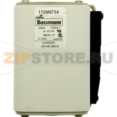 Предохранитель, 800 A, AC 1500 В, size 3, 74x96x112 мм, aR, IEC Eaton FUSE 800A 1500V 3BKN/110 