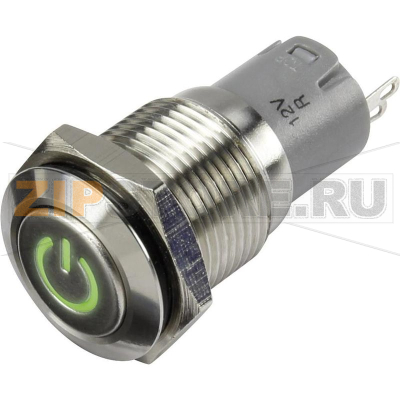Кнопка 48 В/DC, 2 А, 1 x выкл/вкл, без фиксации, IP65, 1 шт TRU Components LAS2GQF-11DT/G/12V/S/P 