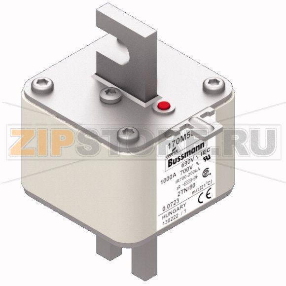 Предохранитель, 1000 A, AC 690 В, 200 кА, 2, 61x75x108 мм, aR, DIN, IEC Eaton FUSE 1000A 690V 2 