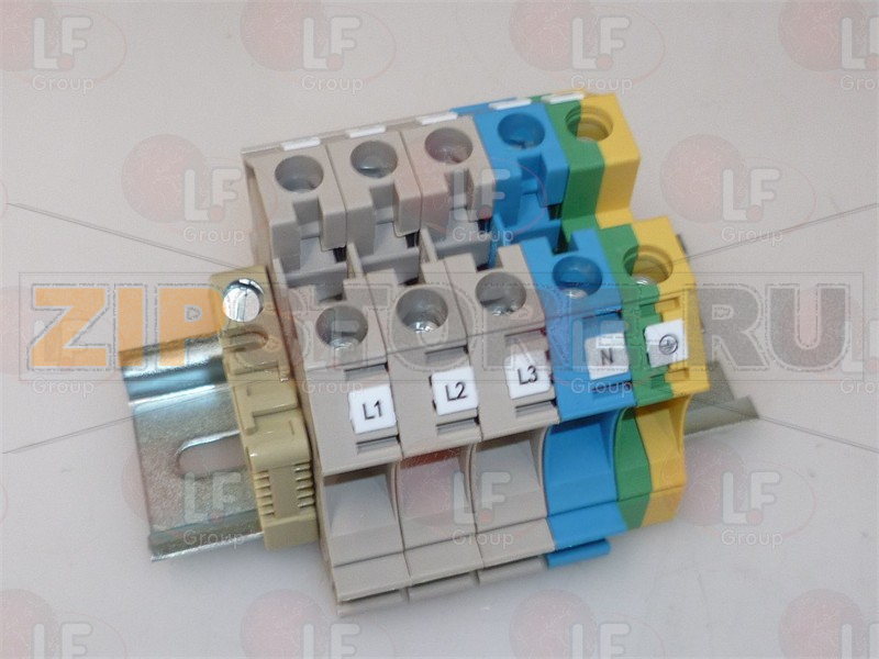 MORSETTIERA 5 POLI SU GUIDA DIN 91 mm 