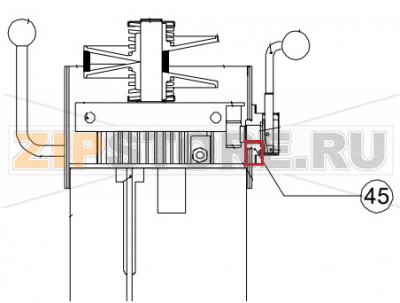 Speed lever support Sigma BM 20    Speed lever support&nbsp;BM 20Запчасть на сборочном чертеже под номером: 45Название запчасти Sigma на итальянском языке: Speed lever support BM 20