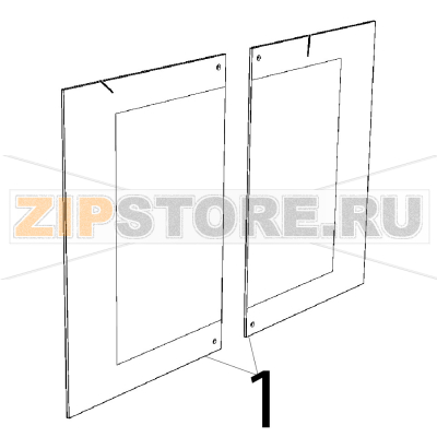 Vetro porta Unox XL 413 Vetro porta Unox XL 413Запчасть на деталировке под номером: 1