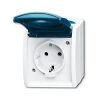Розетка 16 А, 250 В, IP44, монтаж: открытый, серая/сине-зелёная ABB 2CKA002083A0848