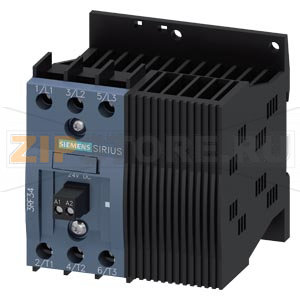 3-фазный полупроводниковый контактор 3RF3 AC53 12.5A 40 град. С, 48-600V, / 24V DC управление по 2-м фазам мгновенная коммутация, винтовые клеммы Siemens 3RF3412-1BB06 