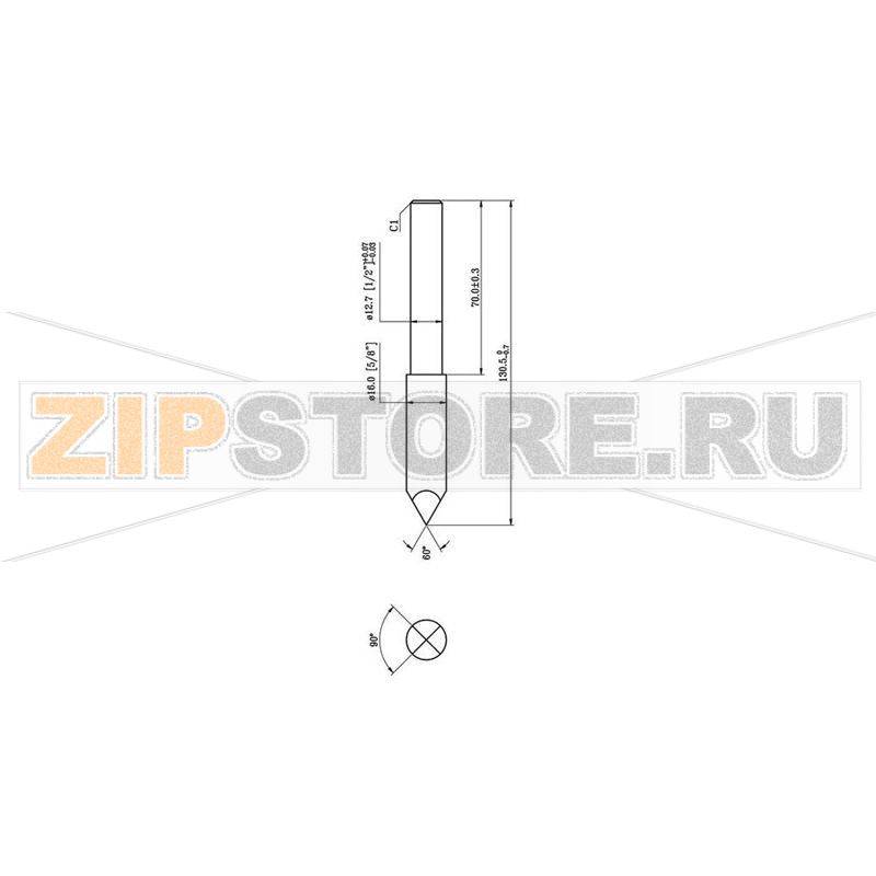 Жало паяльное, наконечник: 16 мм, форма: карандашевидное, 1 шт Toolcraft 588355 