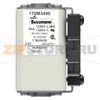 Предохранитель, 80 A, AC 1250 В, 100 кА, size 1, 45x59x81 мм, aR, IEC UL Eaton FUSE 80A 1250V