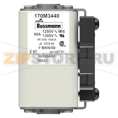 Предохранитель, 80 A, AC 1250 В, 100 кА, size 1, 45x59x81 мм, aR, IEC UL Eaton FUSE 80A 1250V 