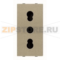 Розетка модульная ITA стандарта с заземлением, 2P+E, 1M, 16 А, 127 В, антрацитовый ABB 2CLA213300N1801