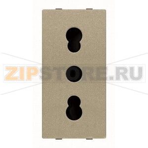 Розетка модульная ITA стандарта с заземлением, 2P+E, 1M, 16 А, 127 В, антрацитовый ABB 2CLA213300N1801 